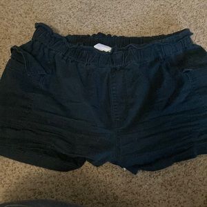 black paper bag shorts